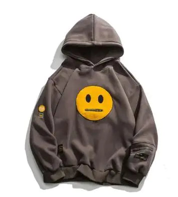 Cheerful Smile Face Patchwork Hooded Sweatshirts for Ultimate Comfort and Style