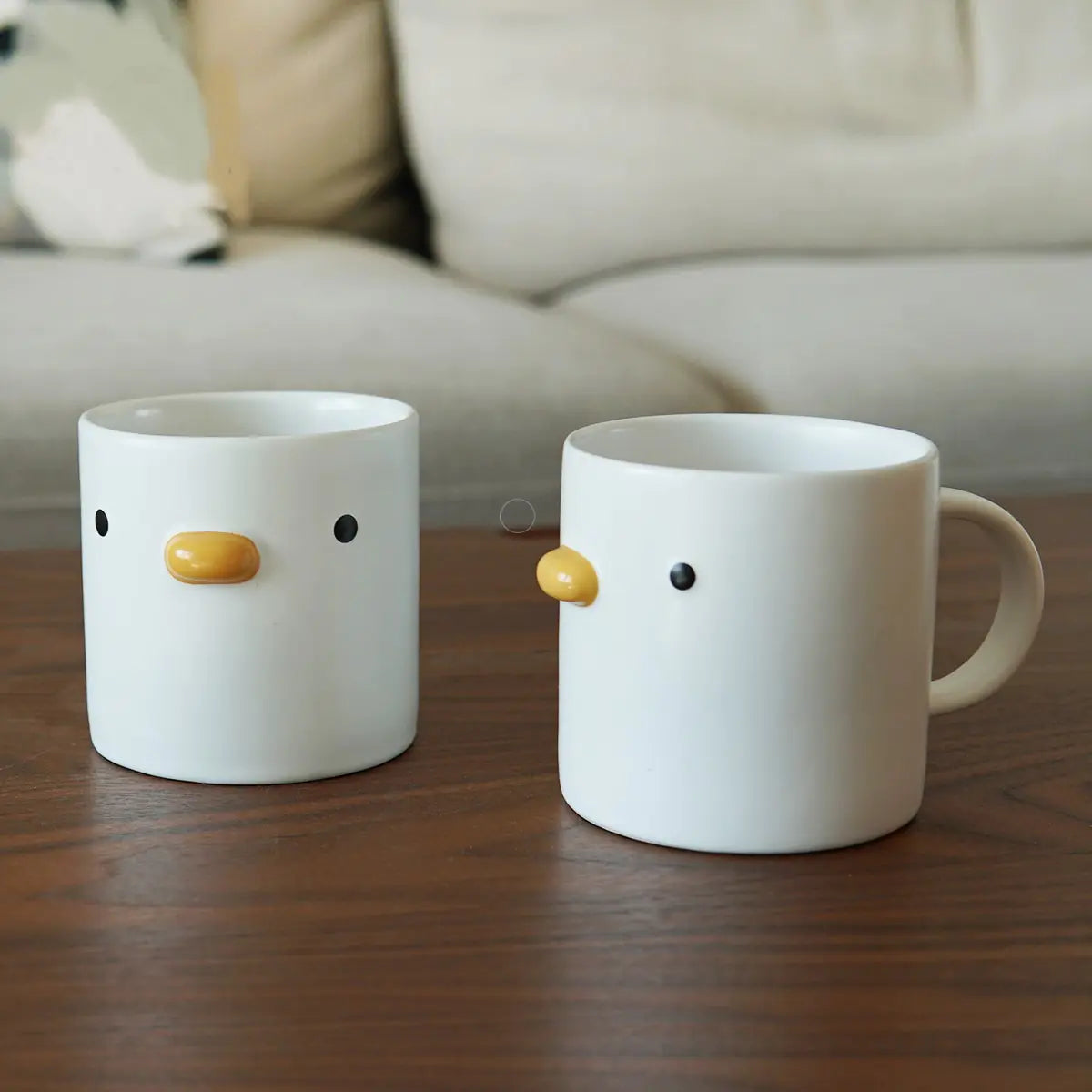 Elegant Hand-Painted Chick Ceramic Coffee Mug