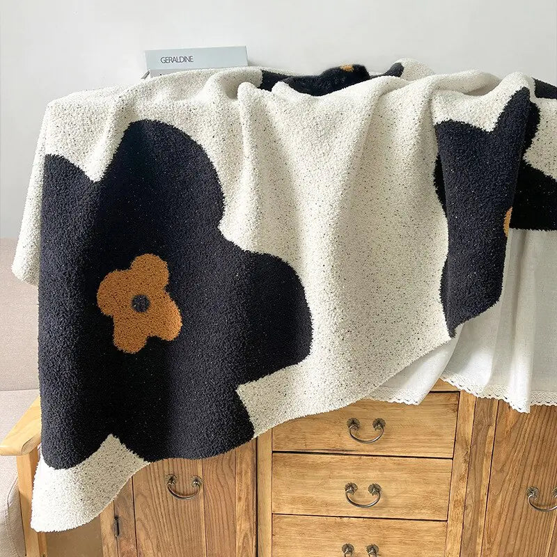 Luxurious Korean Sunflower Velvet Knit Blanket: A Symphony of Comfort and Style