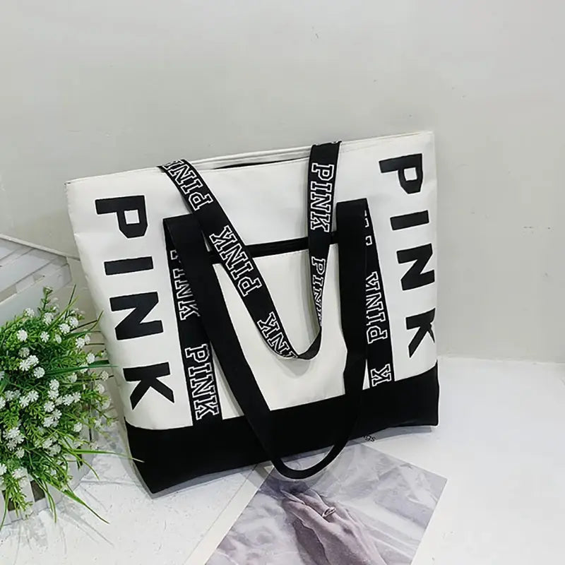 Chic Pink Colorblock Tote - Vibrant & Trendy Accessory