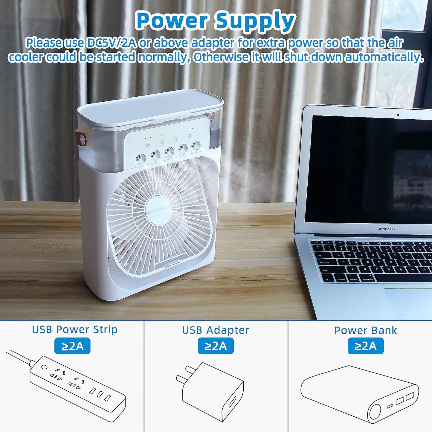 Efficient USB Portable Air Cooler & Humidifier