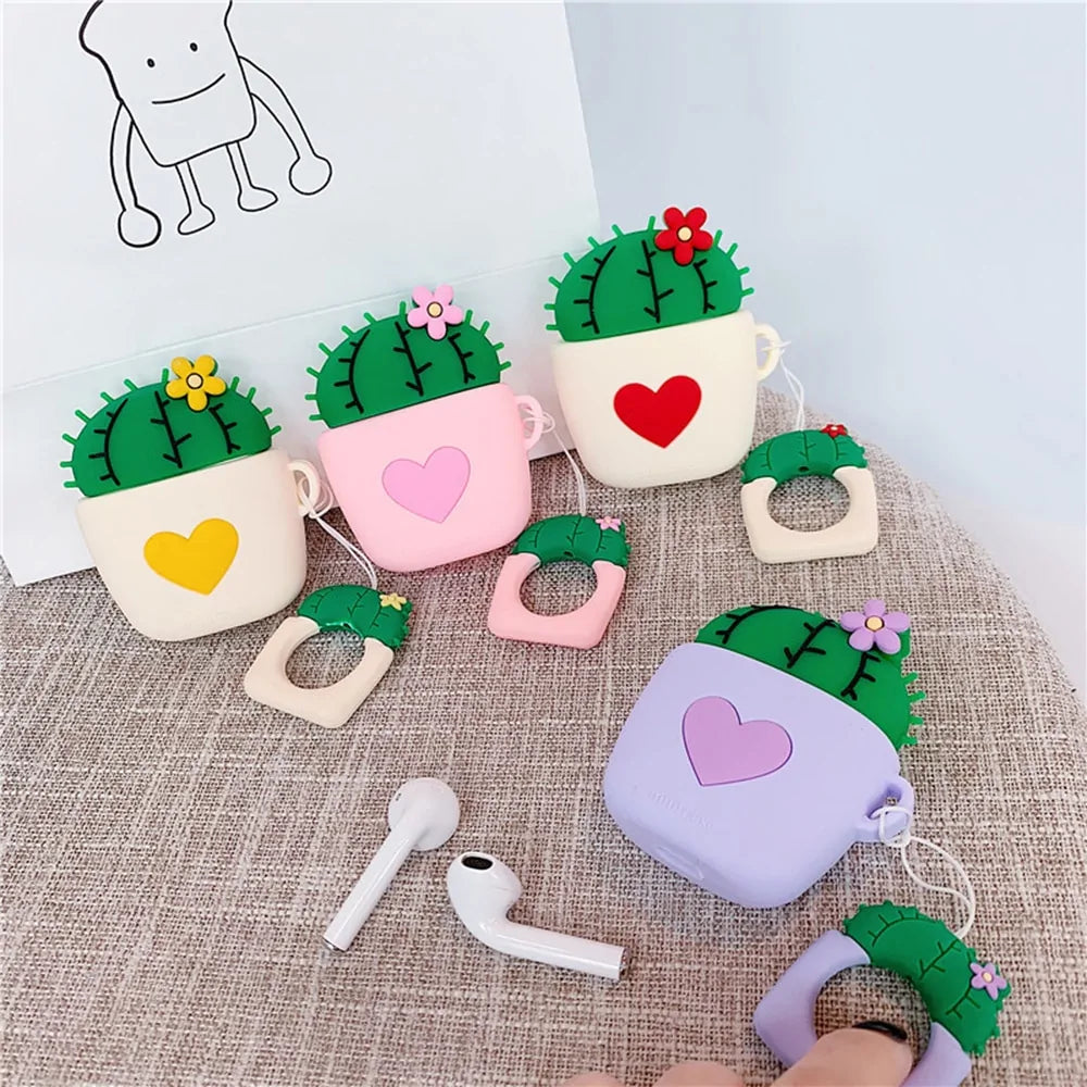 Cactus-Themed Protective Case for AirPods: Ultimate Earbud Safety in Style