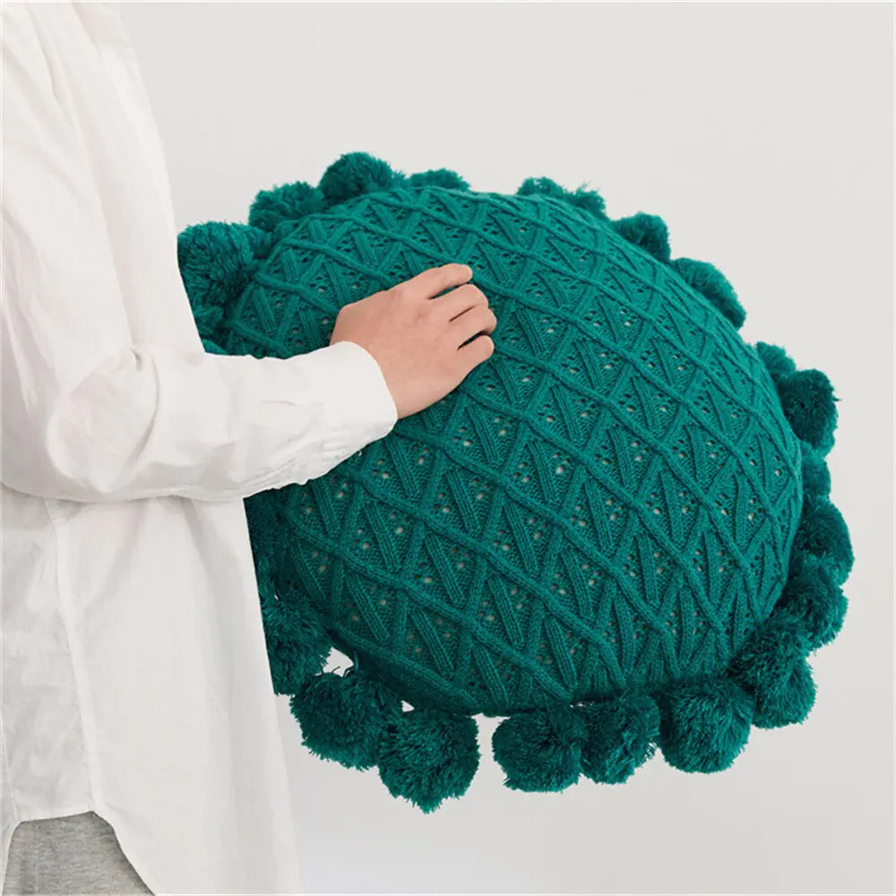 Supreme Comfort Round Knitted Cushion - A Luxurious Addition to Your Living Space!