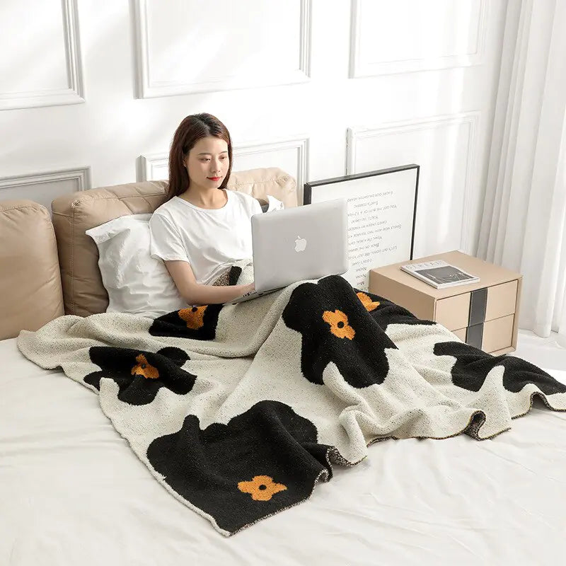 Luxurious Korean Sunflower Velvet Knit Blanket: A Symphony of Comfort and Style