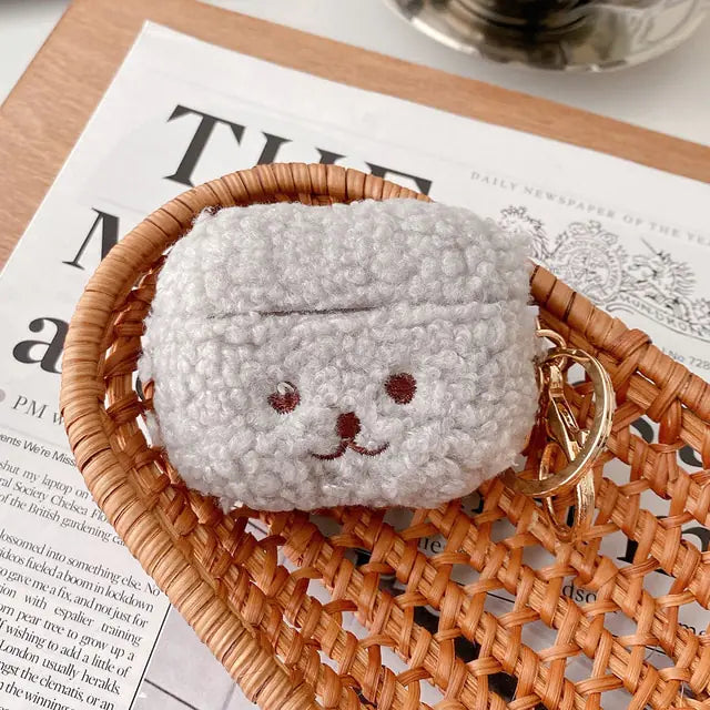 Charming Plush Bear Earphone Case - Safeguard Your Sound with Delightful Charm! Accessories Compact