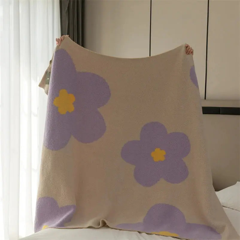 Luxurious Korean Sunflower Velvet Knit Blanket: A Symphony of Comfort and Style