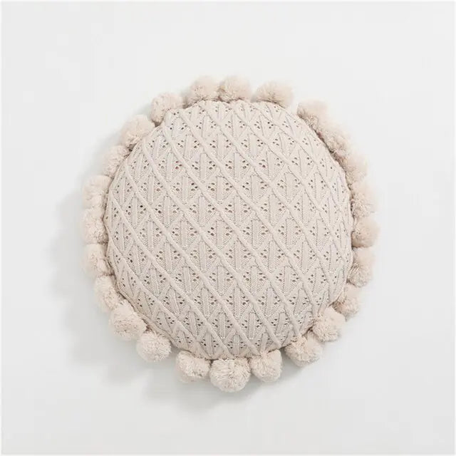 Supreme Comfort Round Knitted Cushion - A Luxurious Addition to Your Living Space!