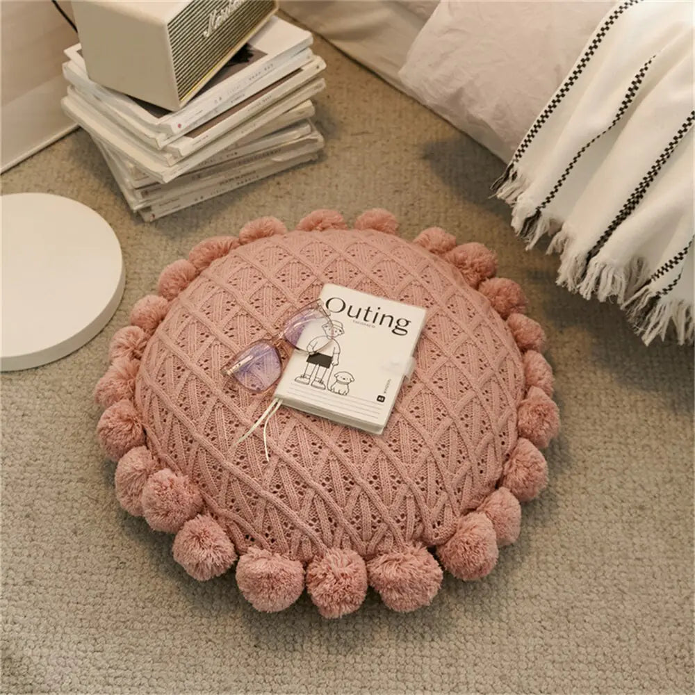 Supreme Comfort Round Knitted Cushion - A Luxurious Addition to Your Living Space!