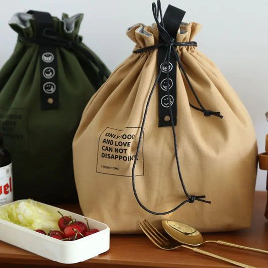 Chic Insulated Canvas Bento Lunch Bag for On-the-Go Dining