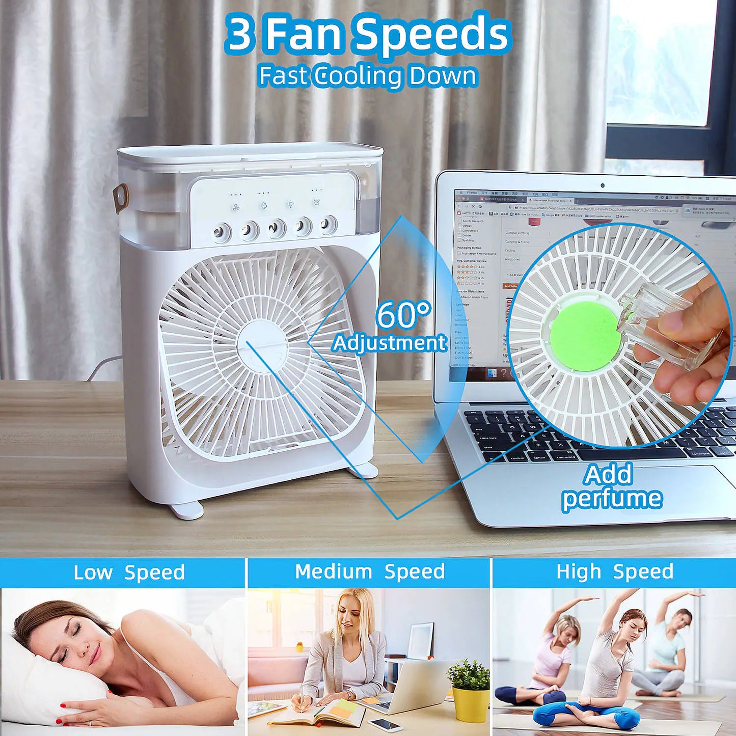 Efficient USB Portable Air Cooler & Humidifier