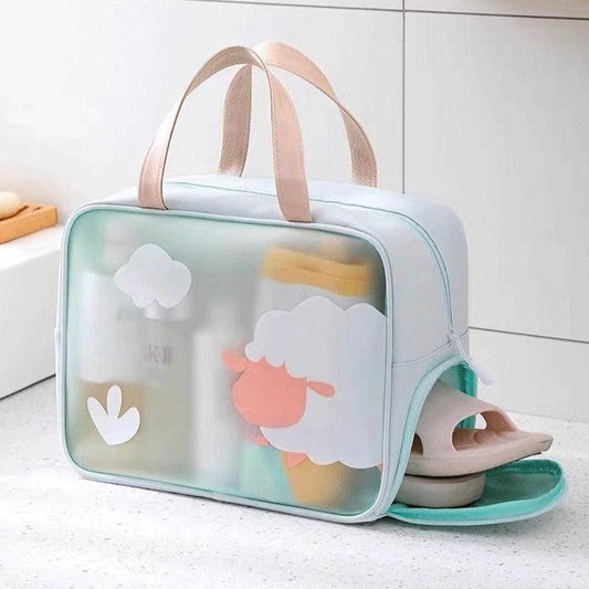 Versatile Waterproof Cosmetic Bag with Dry Wet Separation