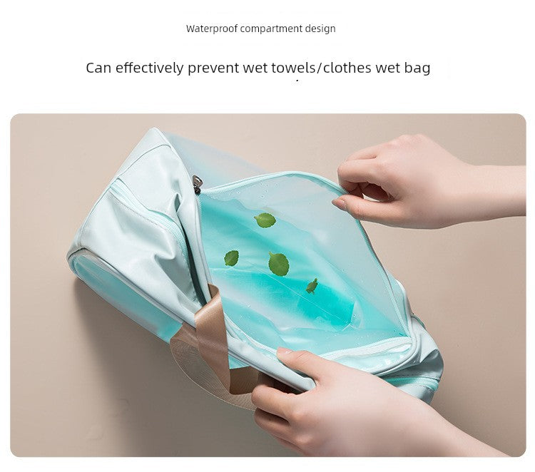 Versatile Waterproof Cosmetic Bag with Dry Wet Separation