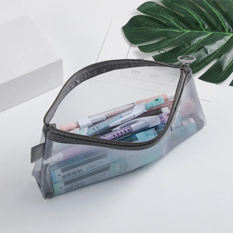 Transparent Mesh Case for Makeup Brushes or Students Pencils