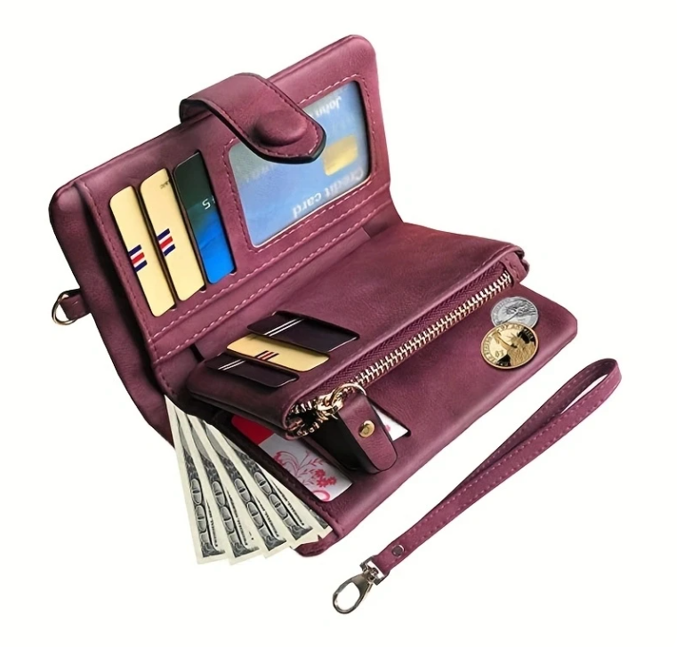 Elegant PU Leather Tri-Fold Wallet for Everyday Elegance