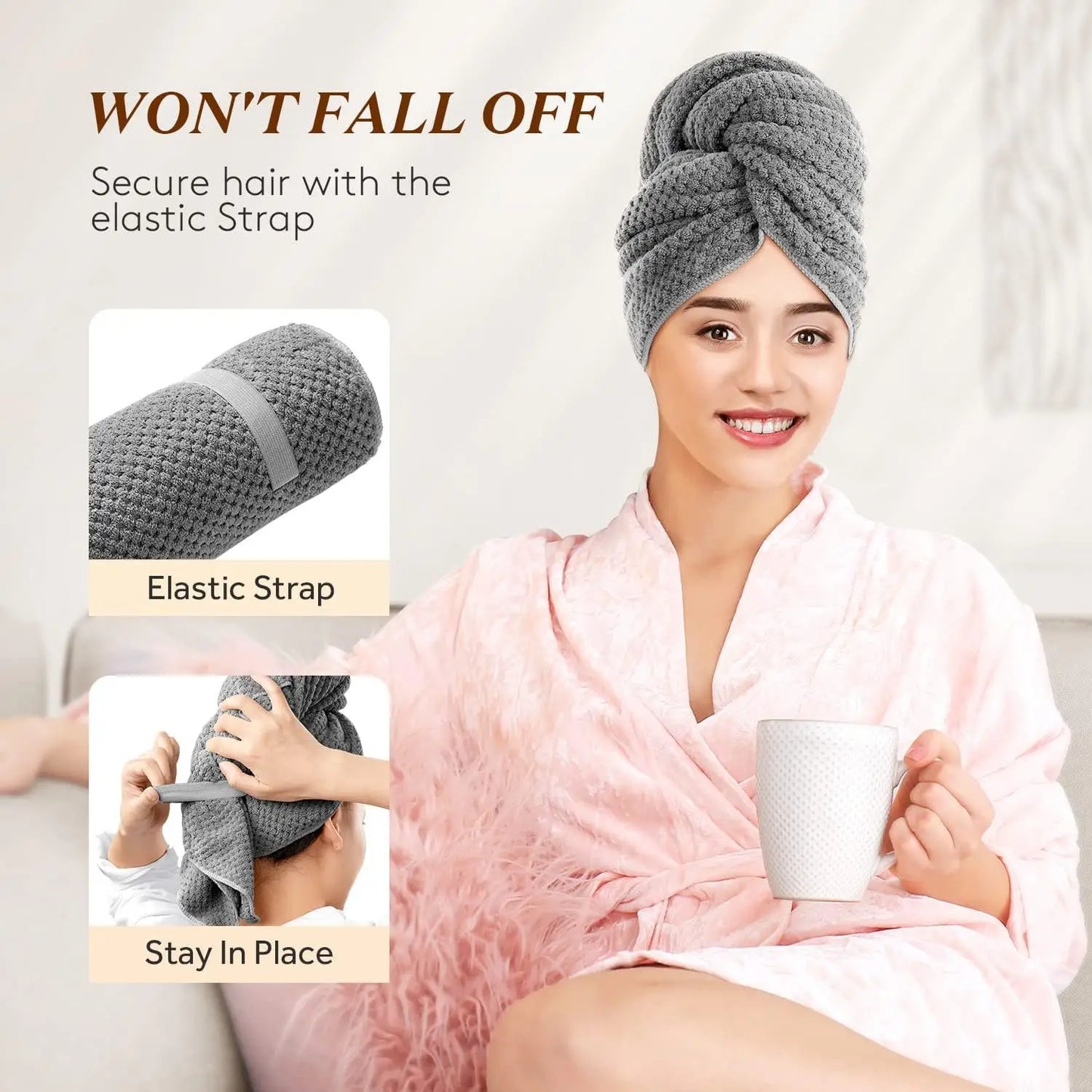 Luxurious Microfiber Long Hair Towel Wrap for Superior Drying