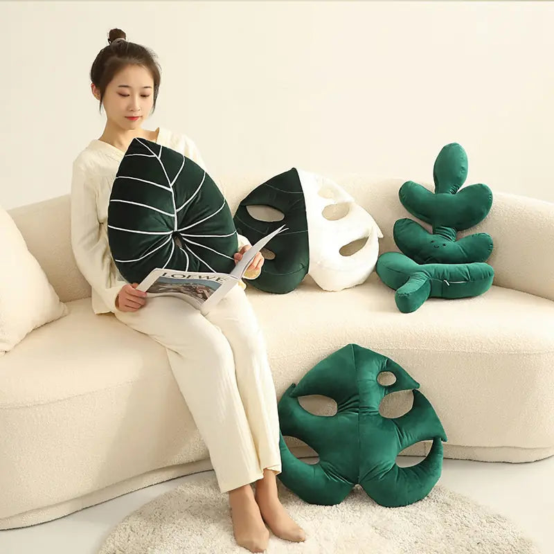 Serenity Leaf: Plush Pillow for Tranquility and Joy