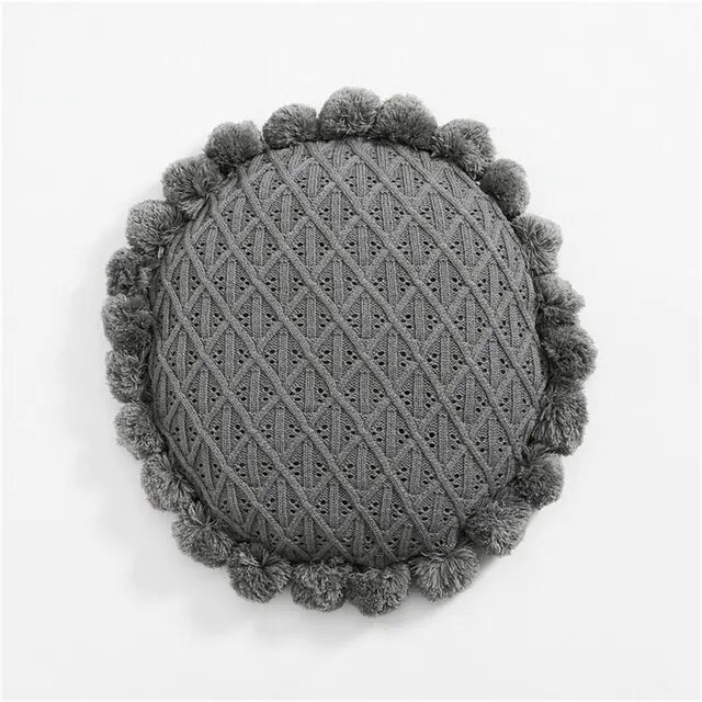 Supreme Comfort Round Knitted Cushion - A Luxurious Addition to Your Living Space!