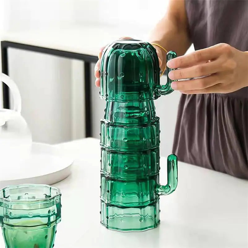 Nordic Cactus Stackable Glass Set: A Touch of Elegance for Your Beverages