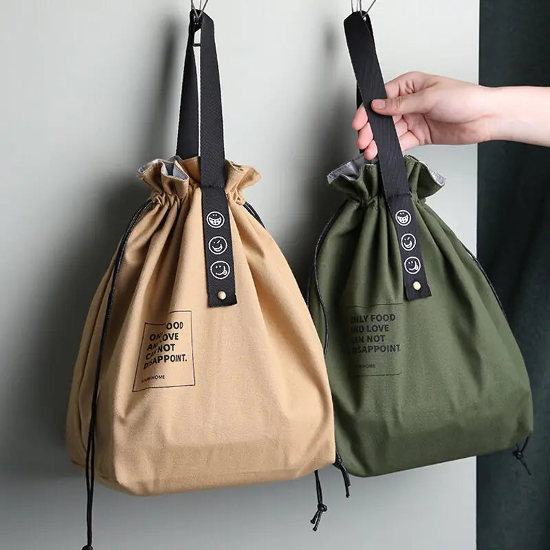 Chic Insulated Canvas Bento Lunch Bag for On-the-Go Dining