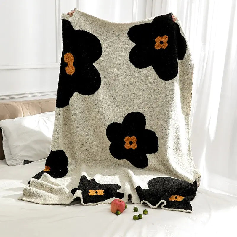 Luxurious Korean Sunflower Velvet Knit Blanket: A Symphony of Comfort and Style