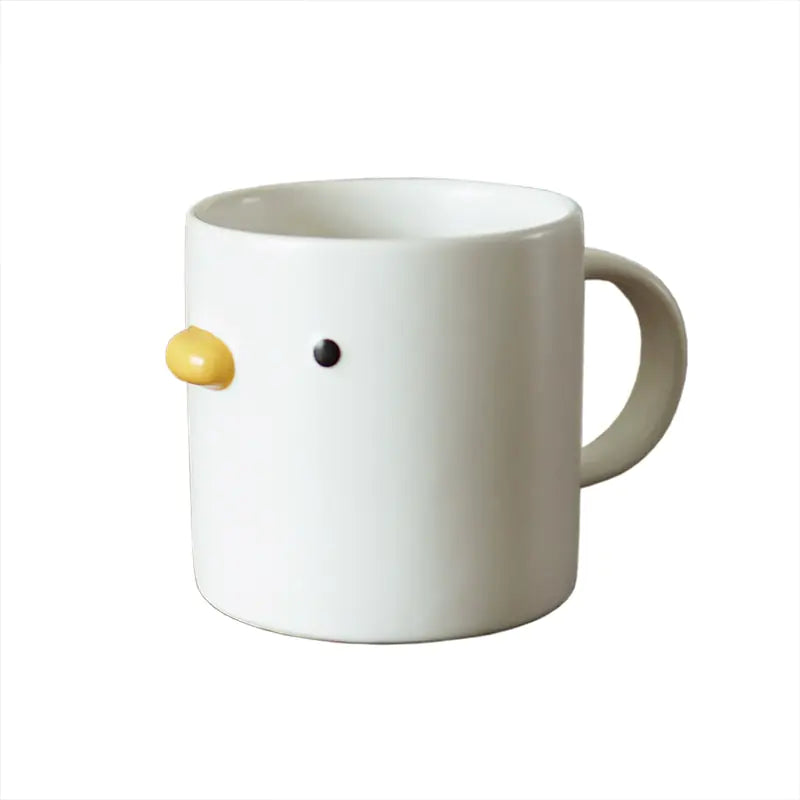 Elegant Hand-Painted Chick Ceramic Coffee Mug