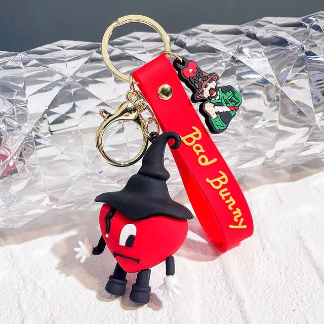 Adorable Bad Bunny Heart Keychain - A Stylish Accessory for Your Keys