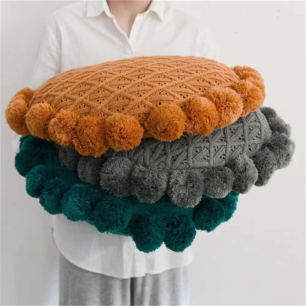 Supreme Comfort Round Knitted Cushion - A Luxurious Addition to Your Living Space!