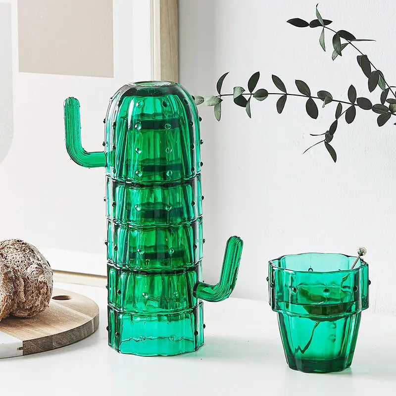 Nordic Cactus Stackable Glass Set: A Touch of Elegance for Your Beverages