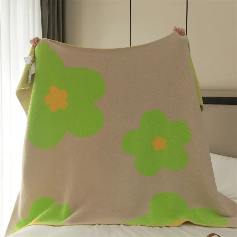 Luxurious Korean Sunflower Velvet Knit Blanket: A Symphony of Comfort and Style