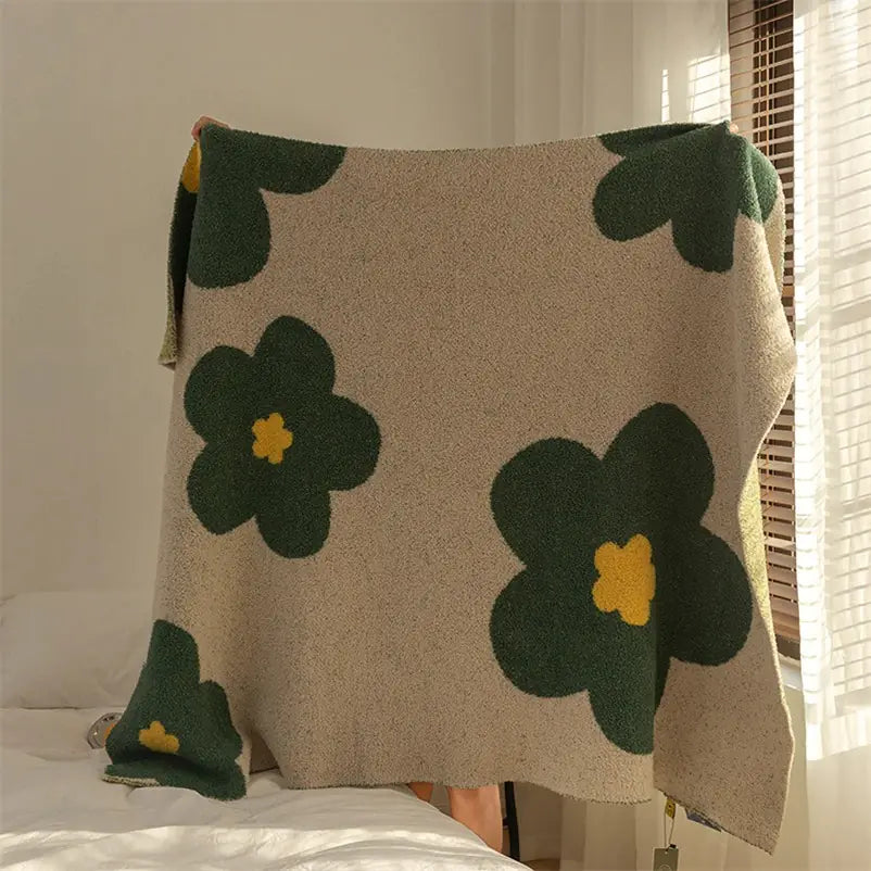 Luxurious Korean Sunflower Velvet Knit Blanket: A Symphony of Comfort and Style