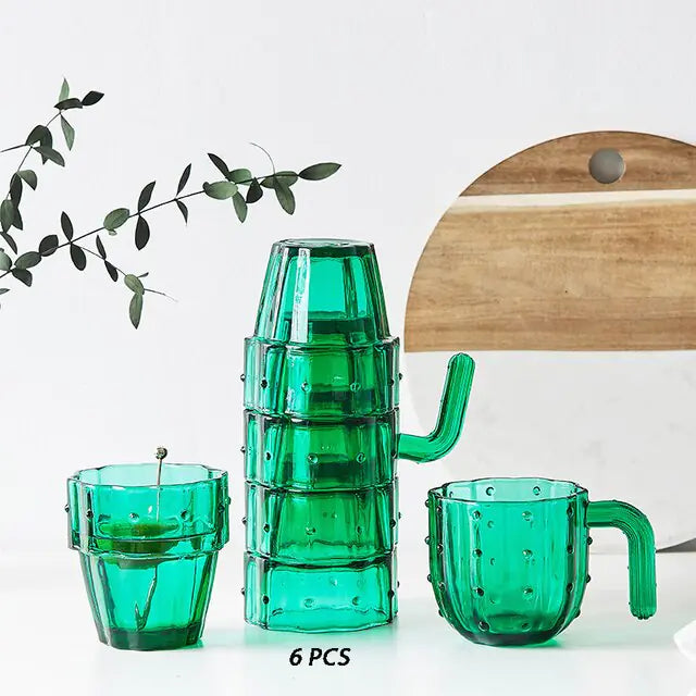 Nordic Cactus Stackable Glass Set: A Touch of Elegance for Your Beverages