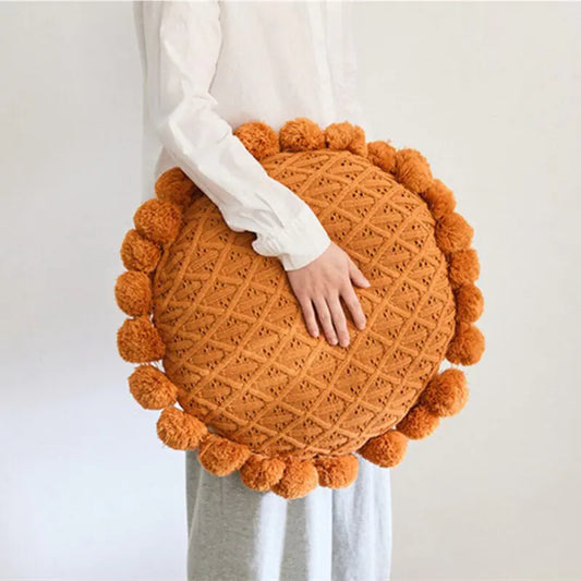 Supreme Comfort Round Knitted Cushion - A Luxurious Addition to Your Living Space!