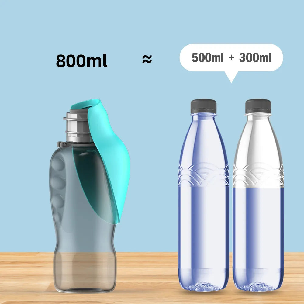 800ml Portable Dog Water Bottle for Large and Small Dogs