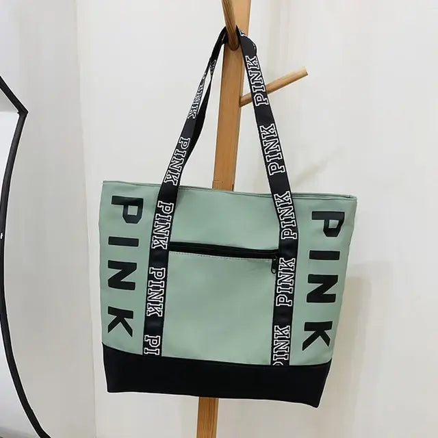 Chic Pink Colorblock Tote - Vibrant & Trendy Accessory