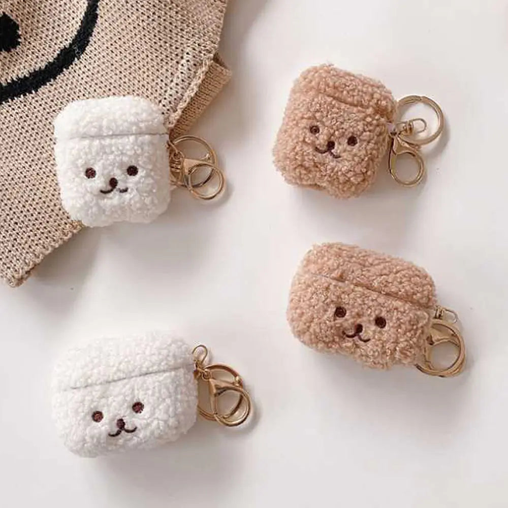 Charming Plush Bear Earphone Case - Safeguard Your Sound with Delightful Charm! Accessories Compact