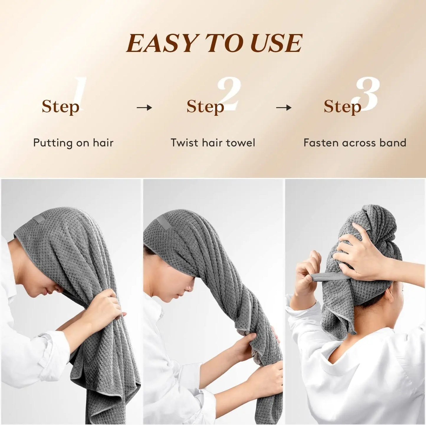 Luxurious Microfiber Long Hair Towel Wrap for Superior Drying