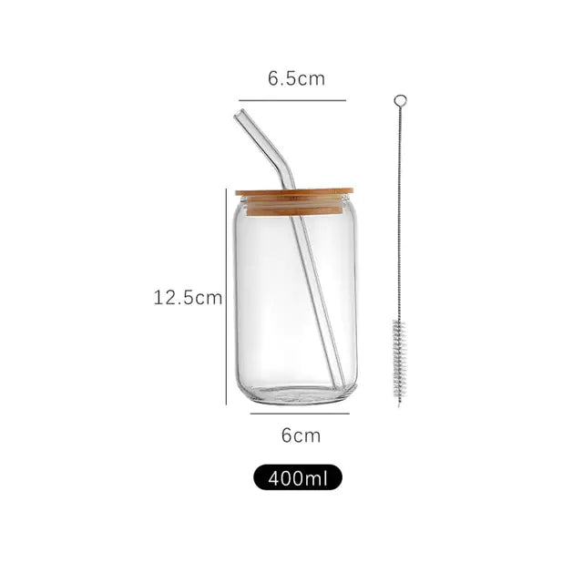 Sophisticated Glass Tumbler with Lid and Straw