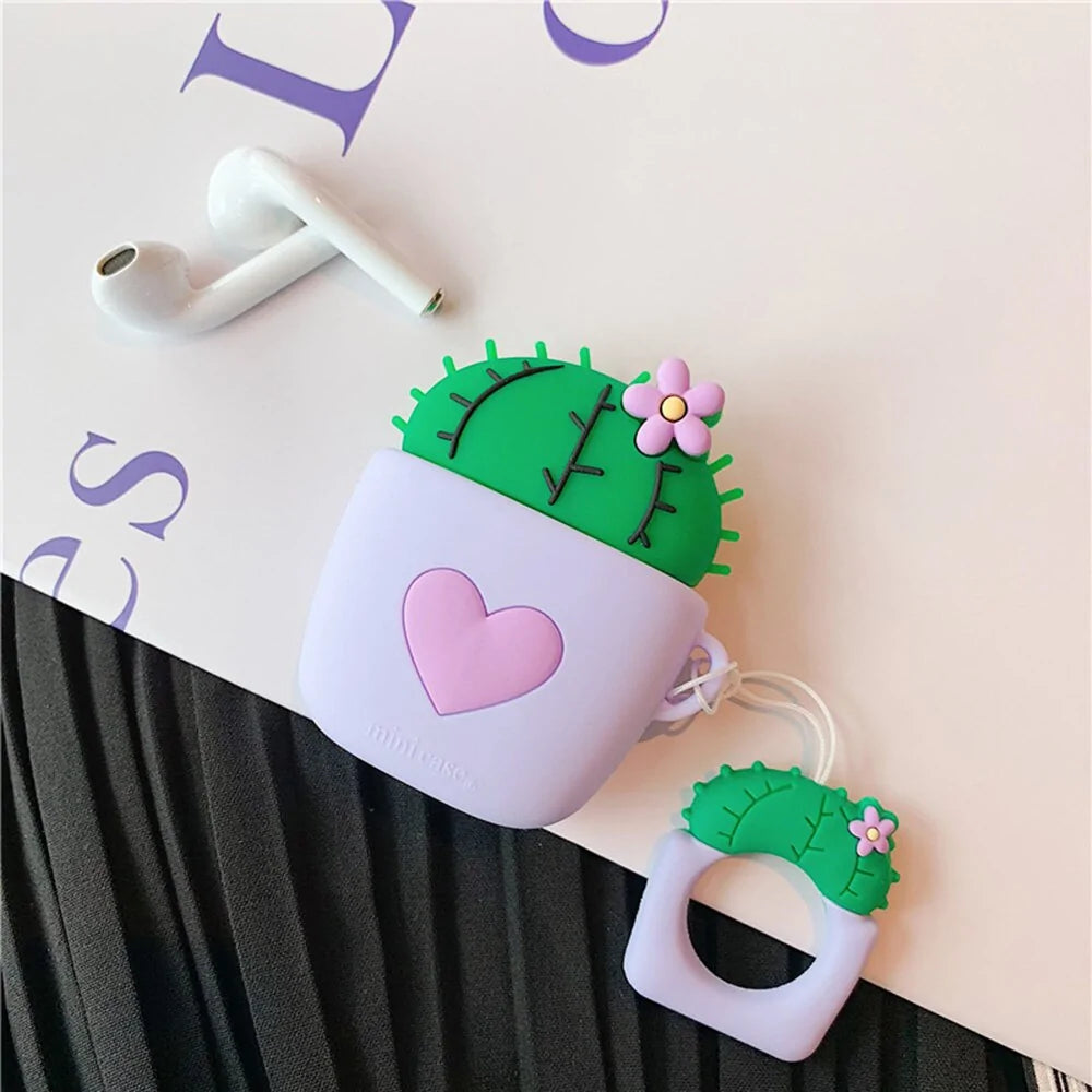 Cactus-Themed Protective Case for AirPods: Ultimate Earbud Safety in Style