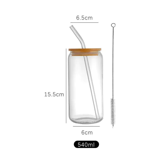 Sophisticated Glass Tumbler with Lid and Straw